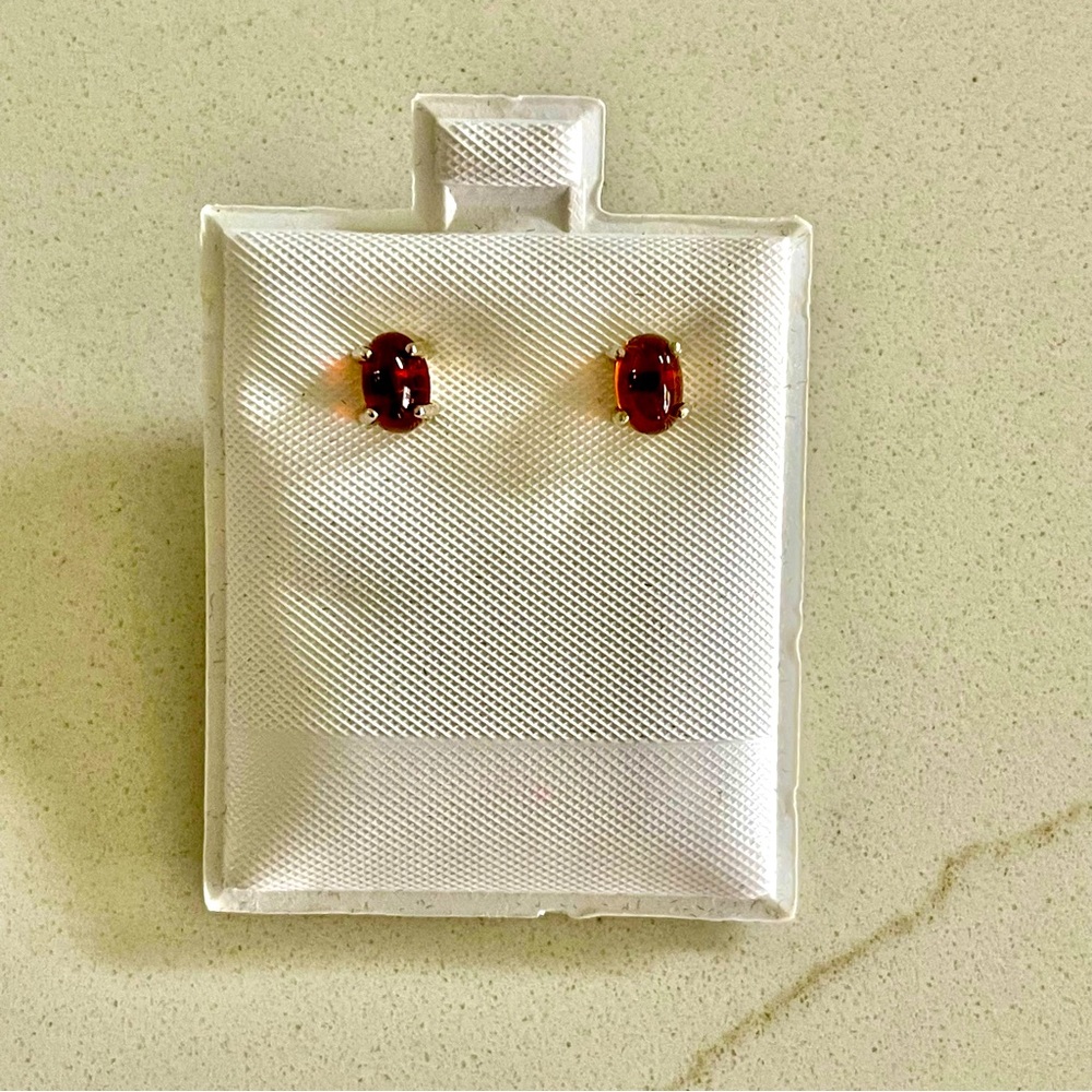 Sterling Silver 925 oval Cabachon Citrine earrings